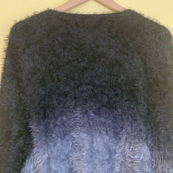 Cecico | Teddy Fuzzy Furry Ombre Stretchy Long Sleeve Round Neck Sweater L - Picture 13 of 17